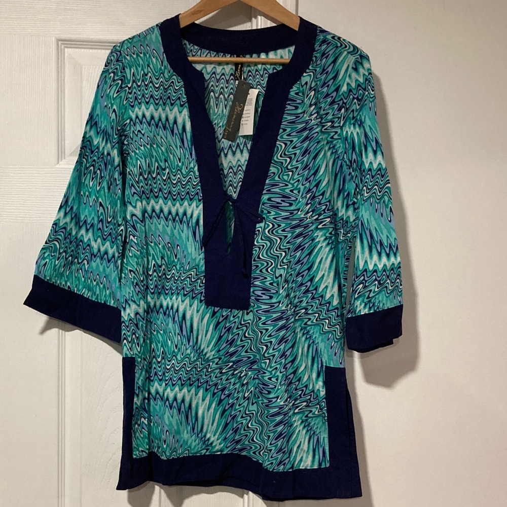 Hermanny by Vix resort swim cover up M turquoise